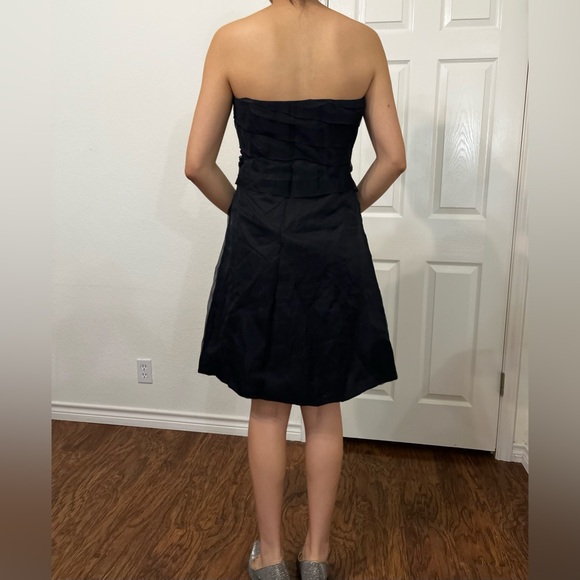 Hannah Jo Black Strapless Mini Dress with Ruffle and Flower Detailing Size M - Picture 5 of 8